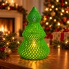 Choinka LED 18 cm zielona – ażurowa dekoracja świąteczna druk 3D